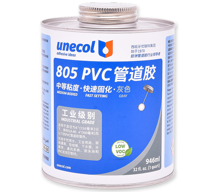 優(yōu)聯(lián)科unecol805膠水 PVC管道膠 灰色 透明(圖2)